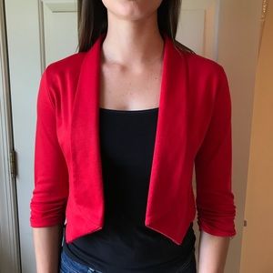Candy apple red cropped blazer